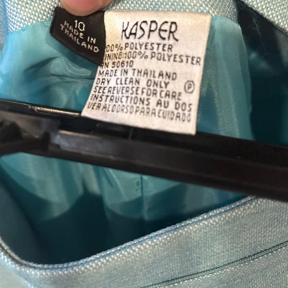 Kasper Blue Women's Skirt and Blazer Suit Set - Picture 4 of 10